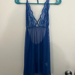 Blue Lingerie One Piece Halter top - XL